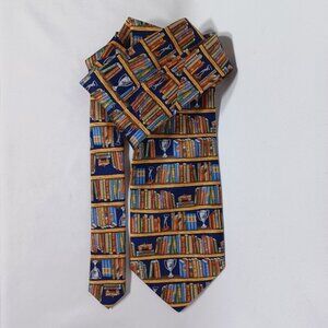 Vtg 1990s Alynn Neckwear Best Sellers Necktie Golf Trophy Academia 100% …